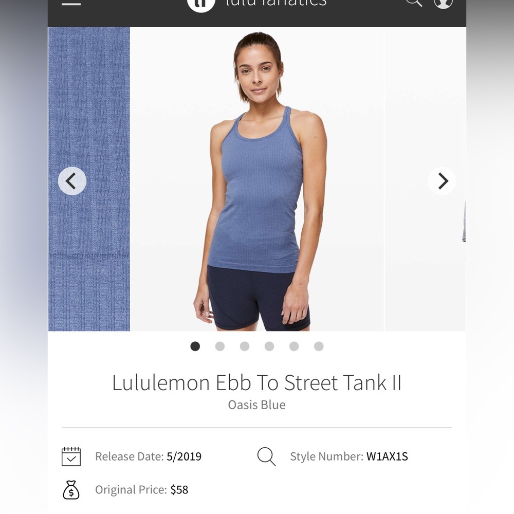 Lululemon Ebb to Street Tank in Oasis Blue Size 8